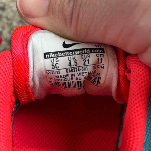 Nike Toddler Sneakers Shoes Size 5C Lace Up Blue 659374 - Picture 2 of 6